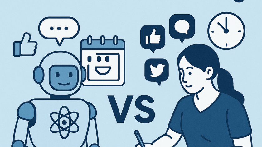 AI vs manual social media scheduling Malaysia