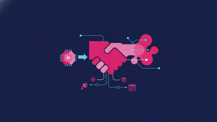Illustration for NineTen's article on can ai book sales meetings