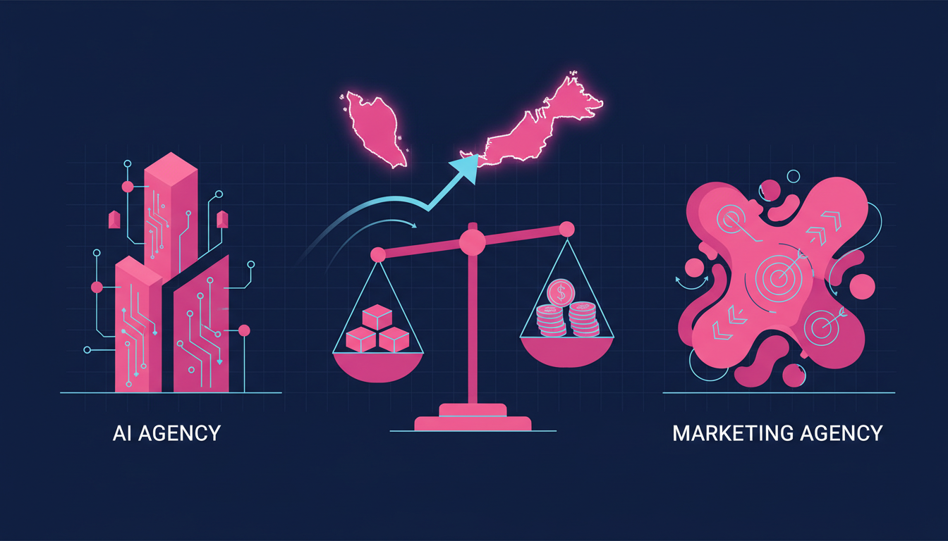 Illustration for NineTen's article on ai agency vs marketing agency malaysia cost