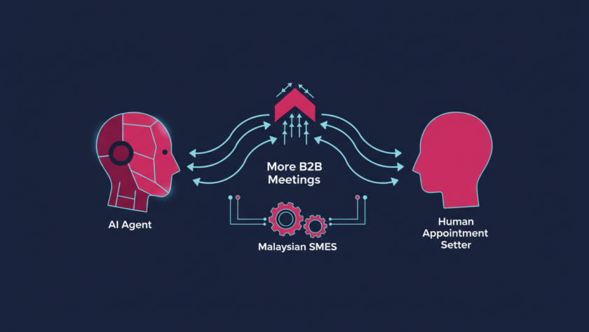 Illustration for NineTen's article on AI agent vs human appointment setter