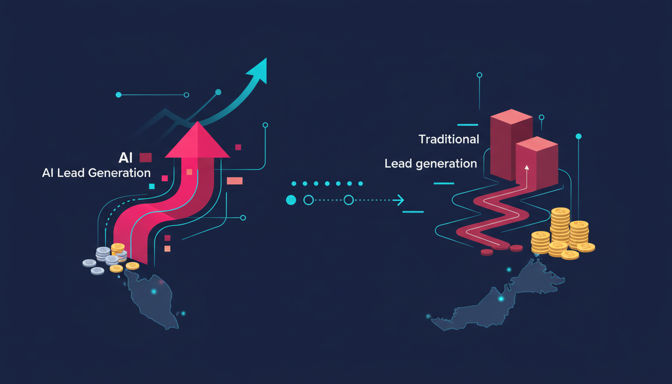 Illustration for NineTen's article on ai lead generation cost malaysia vs traditional