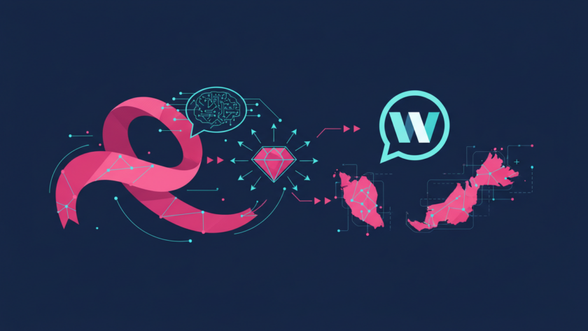 Illustration for NineTen's article on how AI follows up with B2B leads on WhatsApp in Malaysia