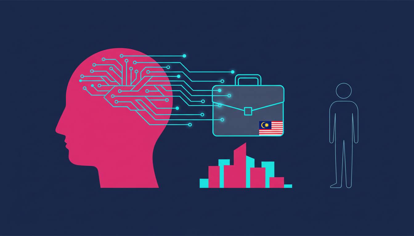 Illustration for NineTen's article on hire AI employee instead of staff Malaysia