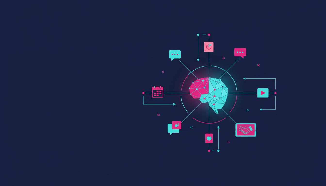 Illustration for NineTen's article on how does an AI agent book sales meetings