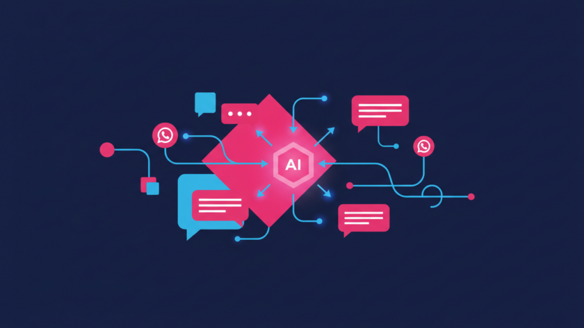 Illustration for NineTen's article on how does AI follow up with leads on whatsapp