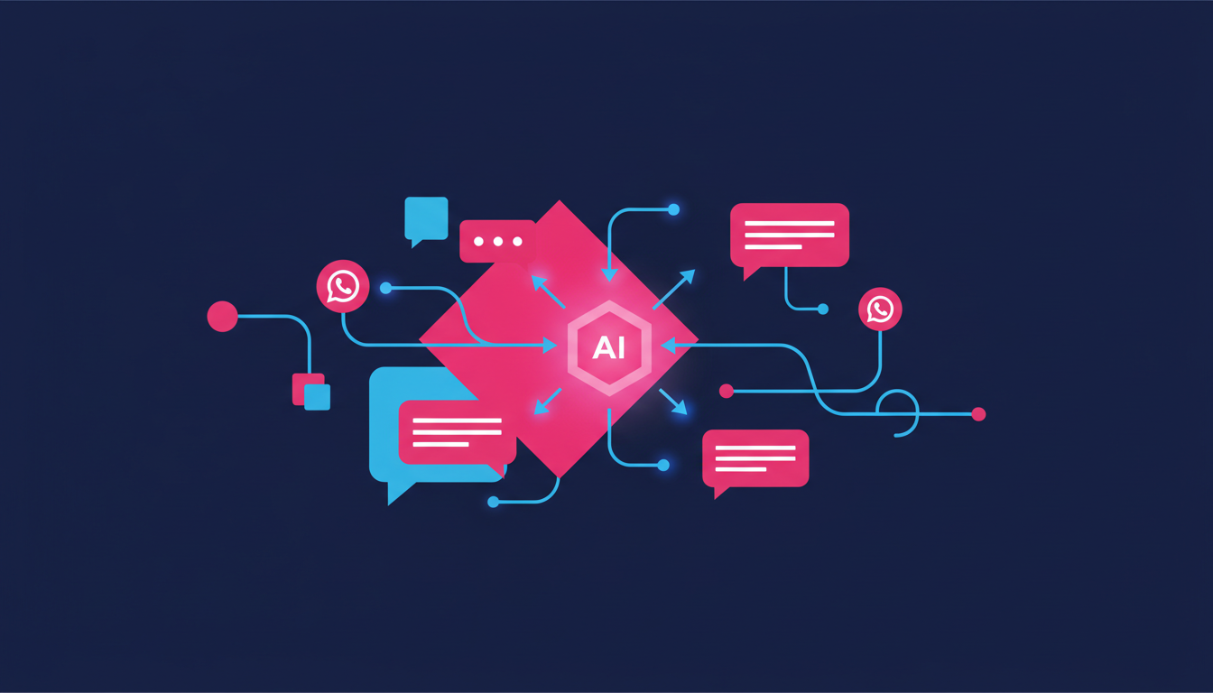 Illustration for NineTen's article on how does AI follow up with leads on whatsapp